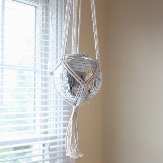 Macrame Boho Disco Ball Hanger - Made in the USA