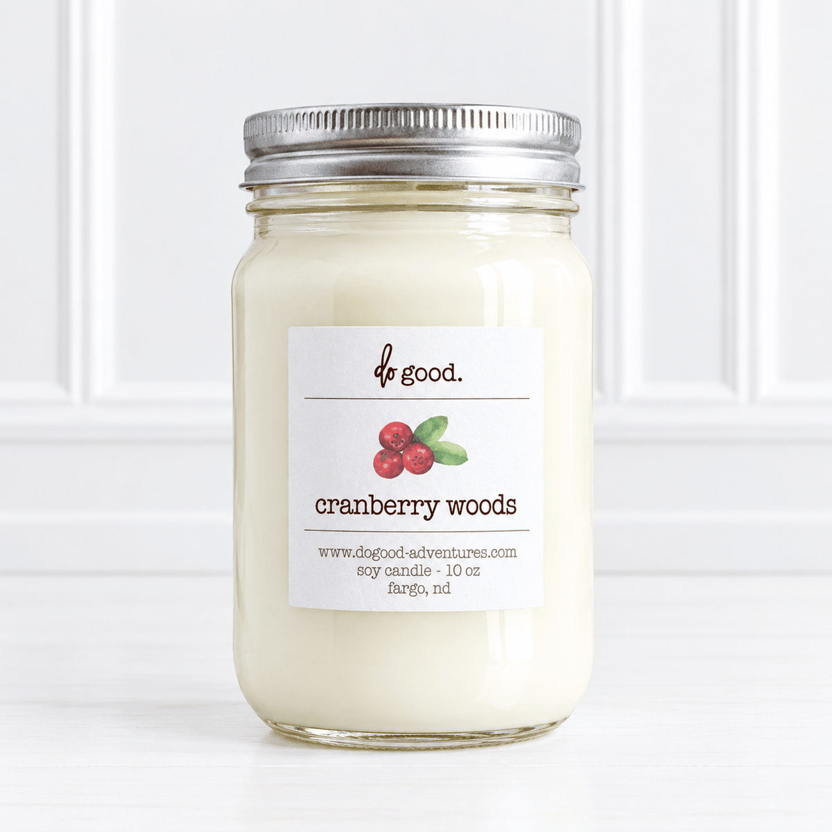 Mason Jar Soy Candle - Cranberry Woods - Made in the USA