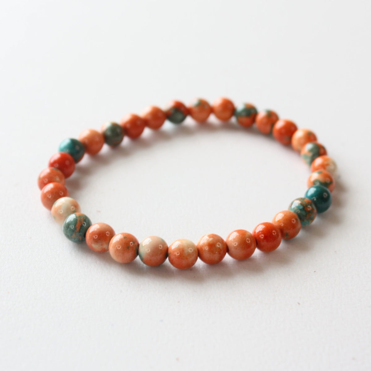 Multi Colored Turquoise Stretch Beaded Bracelet - Made in the USA
