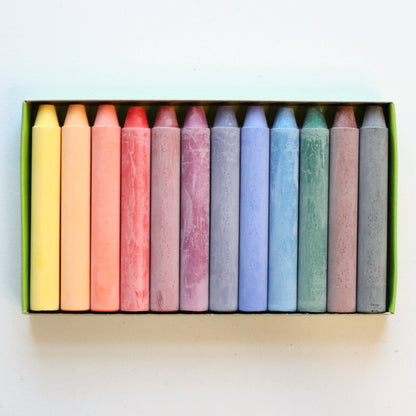 Organic Beeswax Crayons - 12 Color Sticks - Made in the USA