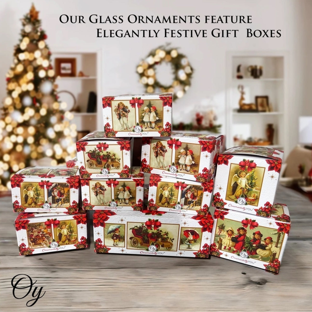 Cheerful Santa Glass Christmas Ornaments - Made in the USA