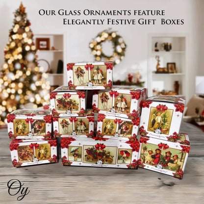 Cheerful Santa Glass Christmas Ornaments - Made in the USA