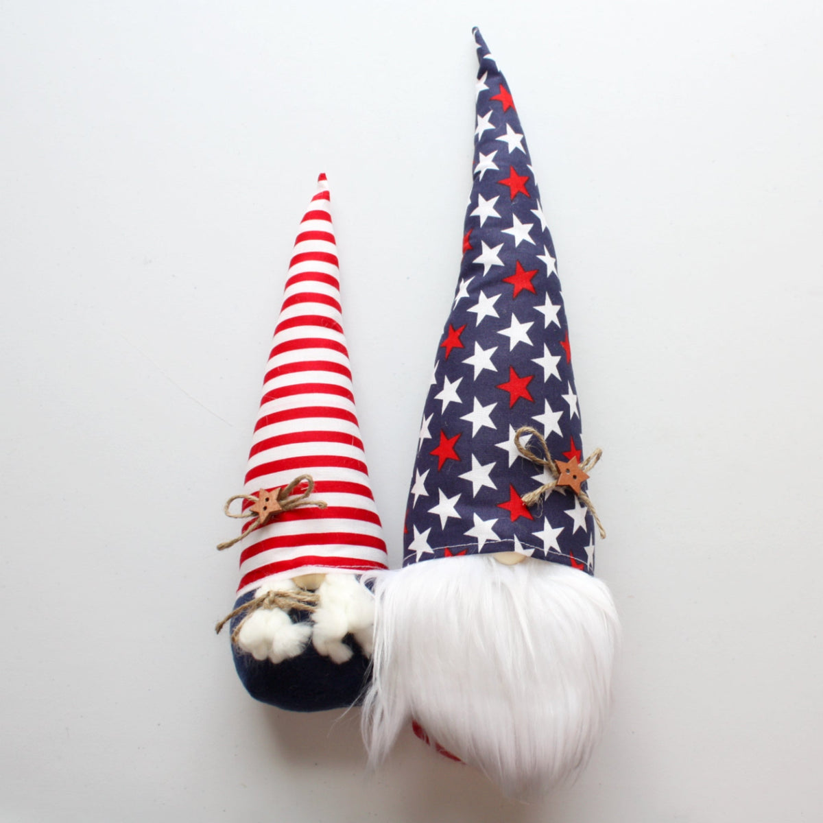 Pair of Handmade Patriotic Gnomes Couple - Made in the USA