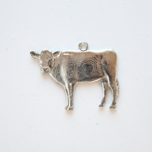 Pewter Cow Ornament - Made in the USA