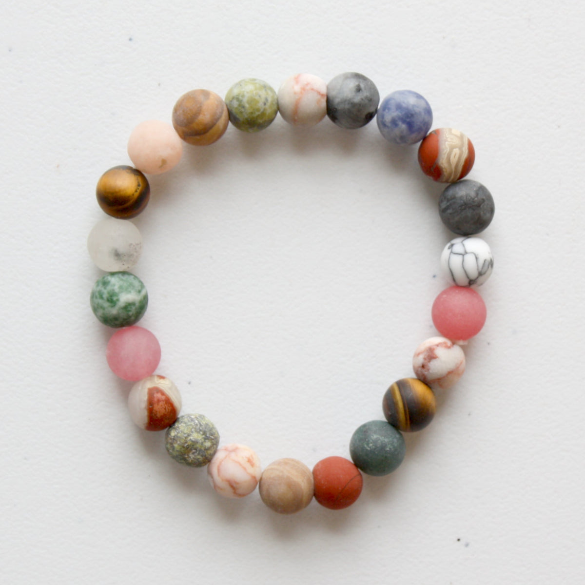 Planet Stone Beaded Boho Stretch Bracelet - Made in the USA