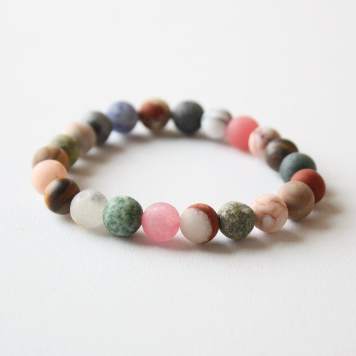 Planet Stone Beaded Boho Stretch Bracelet - Made in the USA