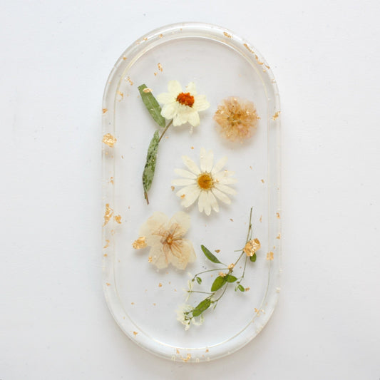 Pressed Flower Trinket Tray - Made in the USA