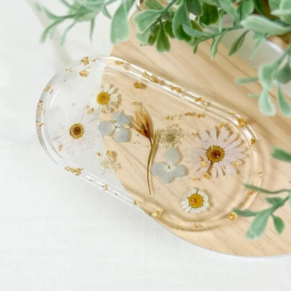 Pressed Flower Trinket Tray - Made in the USA