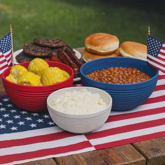 Recycled 3 Piece Bowl Set - Patriotic Mix - Made in the USA