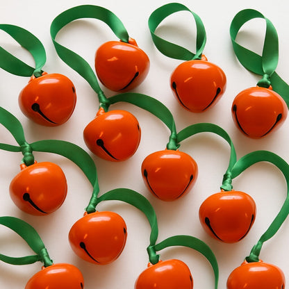 Pumpkin Sleigh Bell Ornaments - Made in the USA
