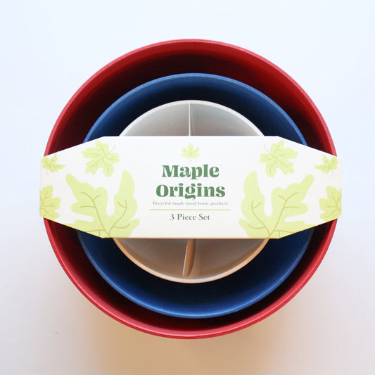 Recycled 3 Piece Bowl Set - Patriotic Mix - Made in the USA