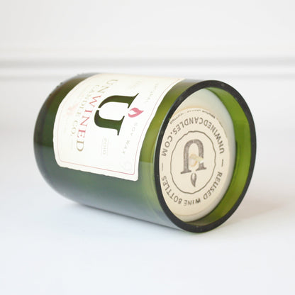 Recycled Wine Bottle Soy Candle - Oak and Amber - Made in the USA