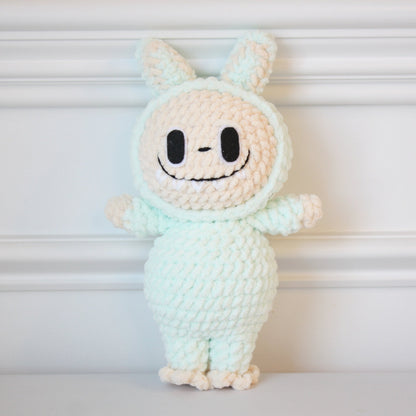 Crocheted Plushie Bunny - Mint (Labubu Inspired) - Made in the USA