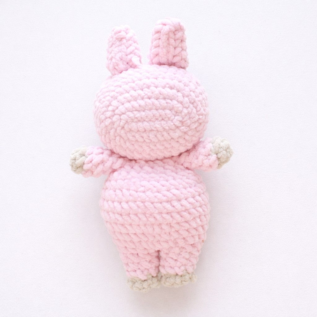 Crocheted Plushie Bunny - Pink (Labubu Inspired) - Made in the USA