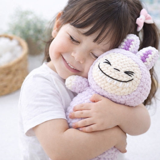 Crocheted Plushie Bunny - Purple (Labubu Inspired) - Made in the USA