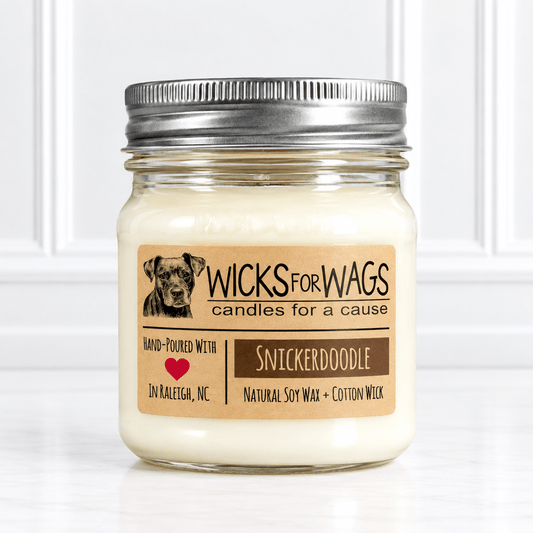 Wicks for Wags Soy Candle - Snickerdoodle - Made in the USA