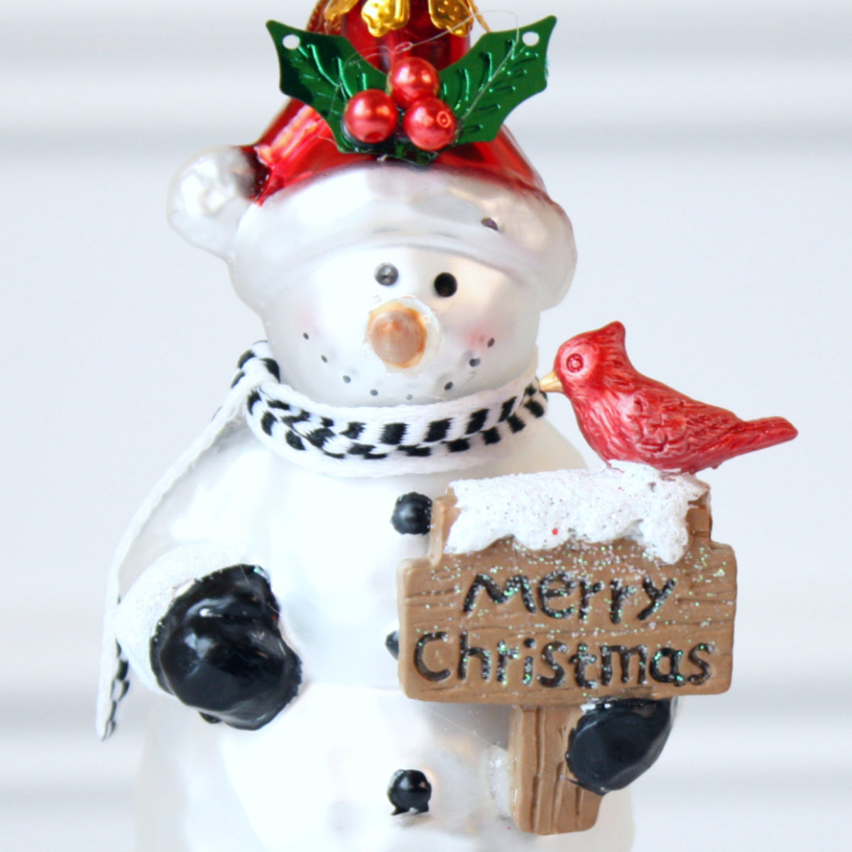 Snowman Glass Christmas Ornaments - Made in the USA