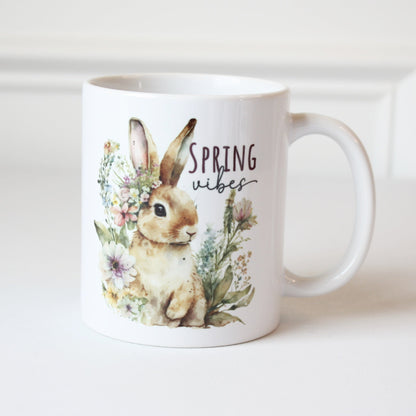Spring Vibes Bunny Mug - Made in the USA