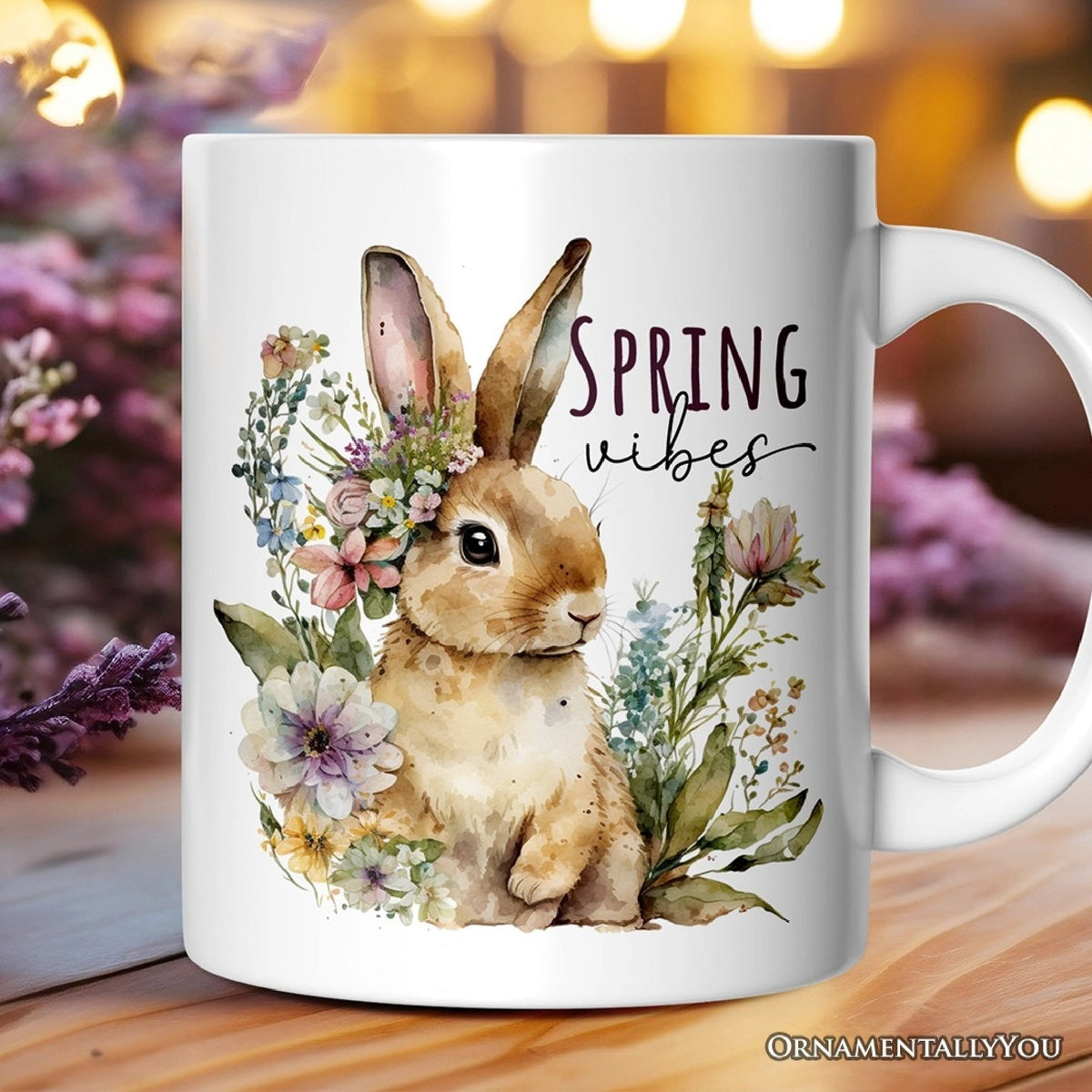 Spring Vibes Bunny Mug - Made in the USA