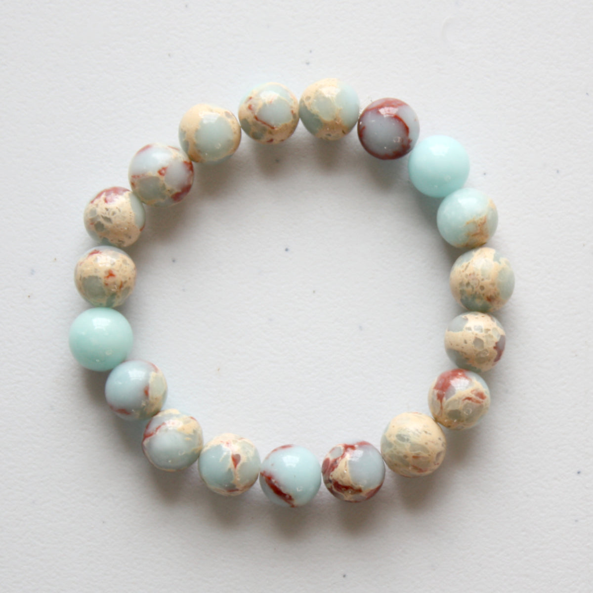 Stone Beaded Boho Stretch Bracelet - Made in the USA