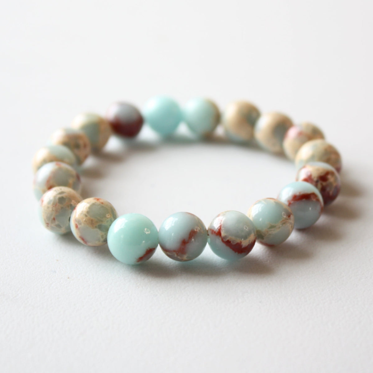 Stone Beaded Boho Stretch Bracelet - Made in the USA
