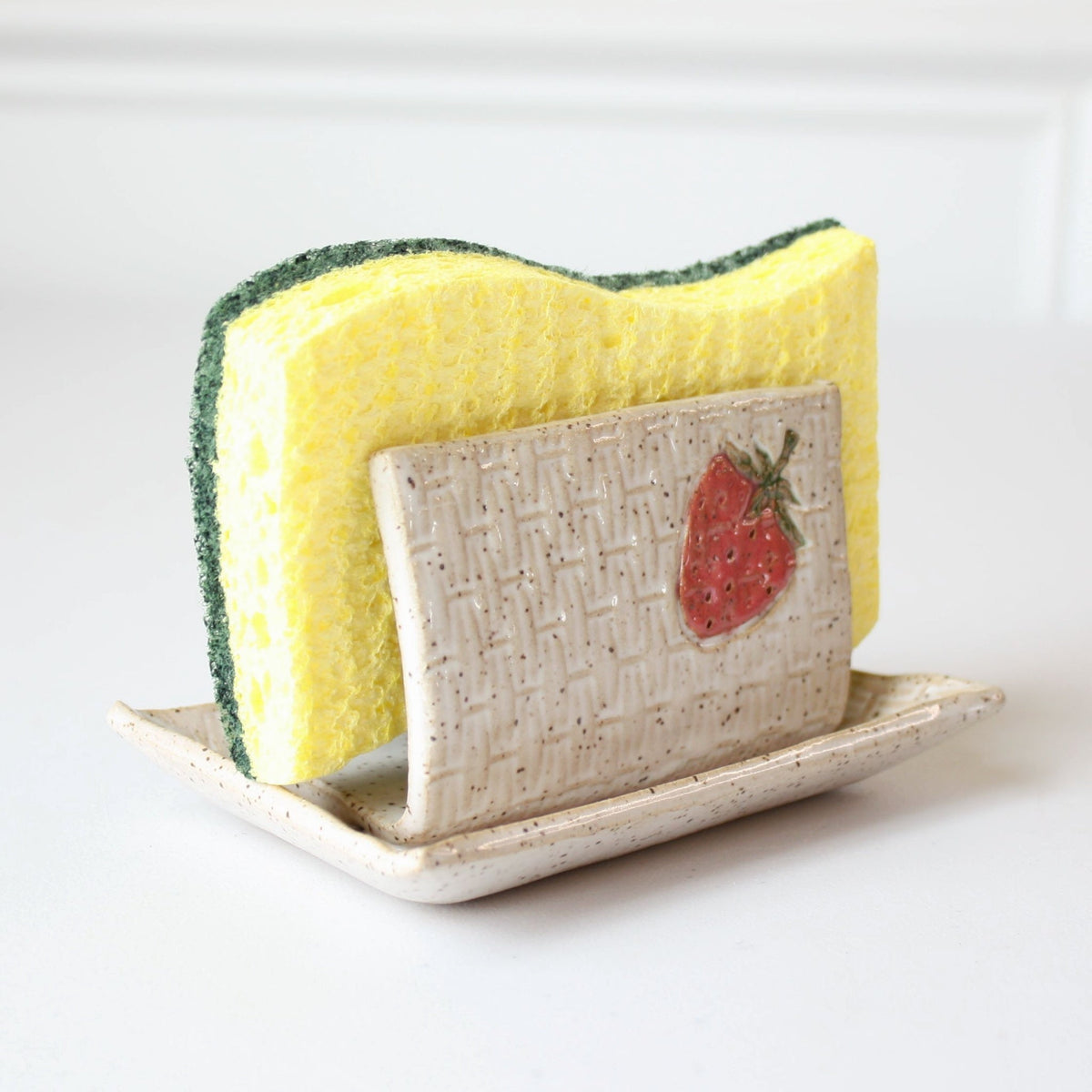 Strawberry Ceramic Sponge Holder - Made in the USA