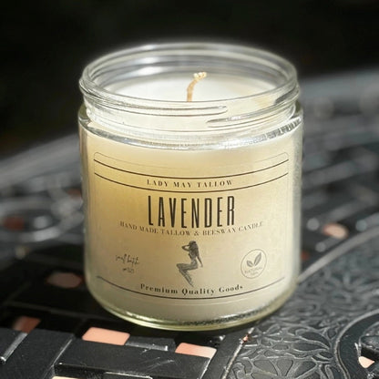 Tallow and Beeswax Candle - Lavender - Made in the USA