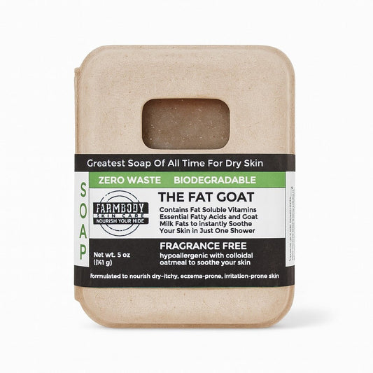 The Fat Goat - Tallow and Goat Milk Soap - Fragrance Free with Oatmeal - Made in the USA