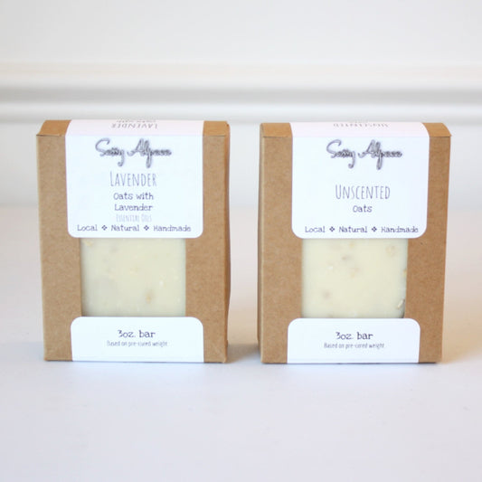 Traditional Goat Milk Soap with Oats - Lavender or Unscented - Made in the USA
