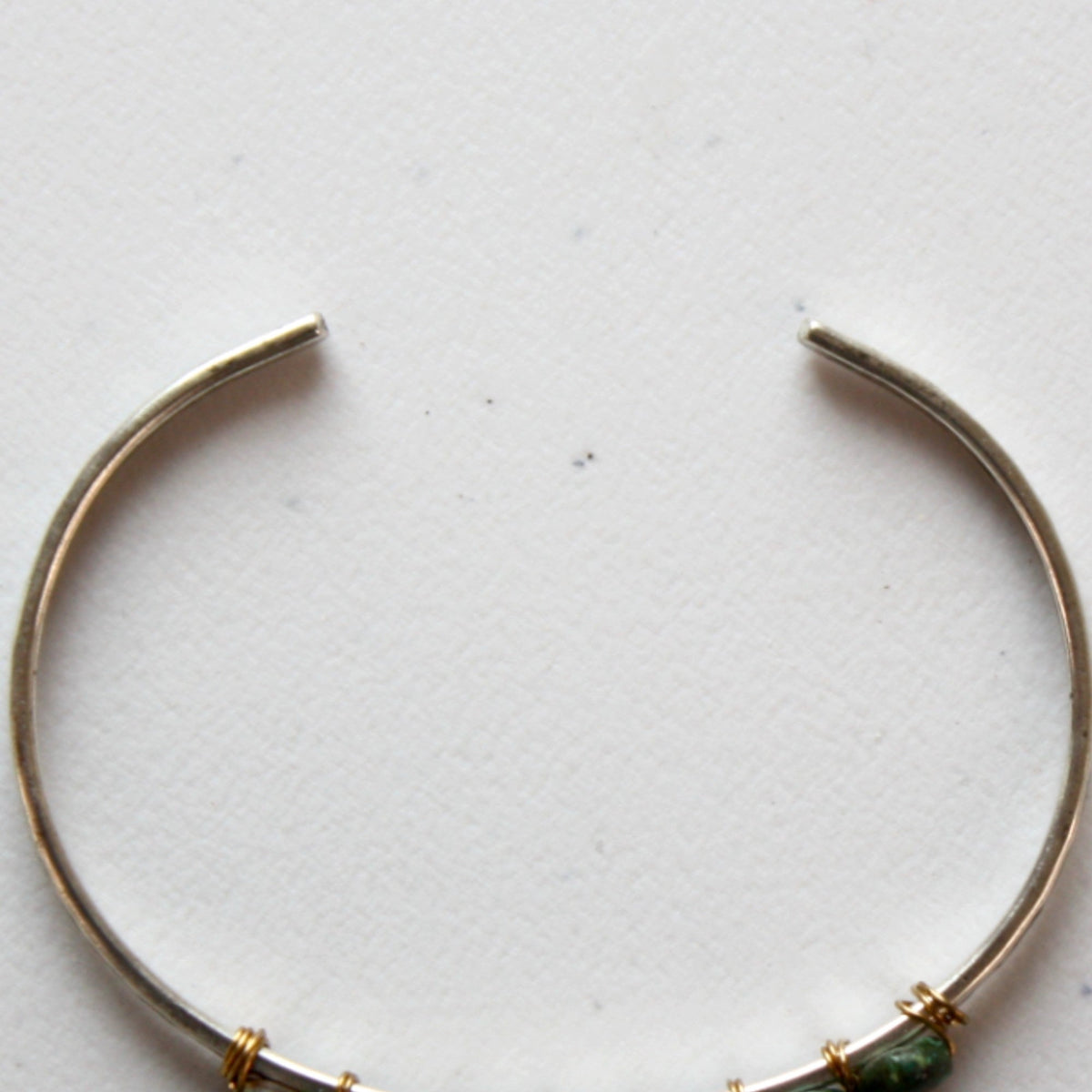 Turquoise Silver Boho Cuff Bracelet - Made in the USA