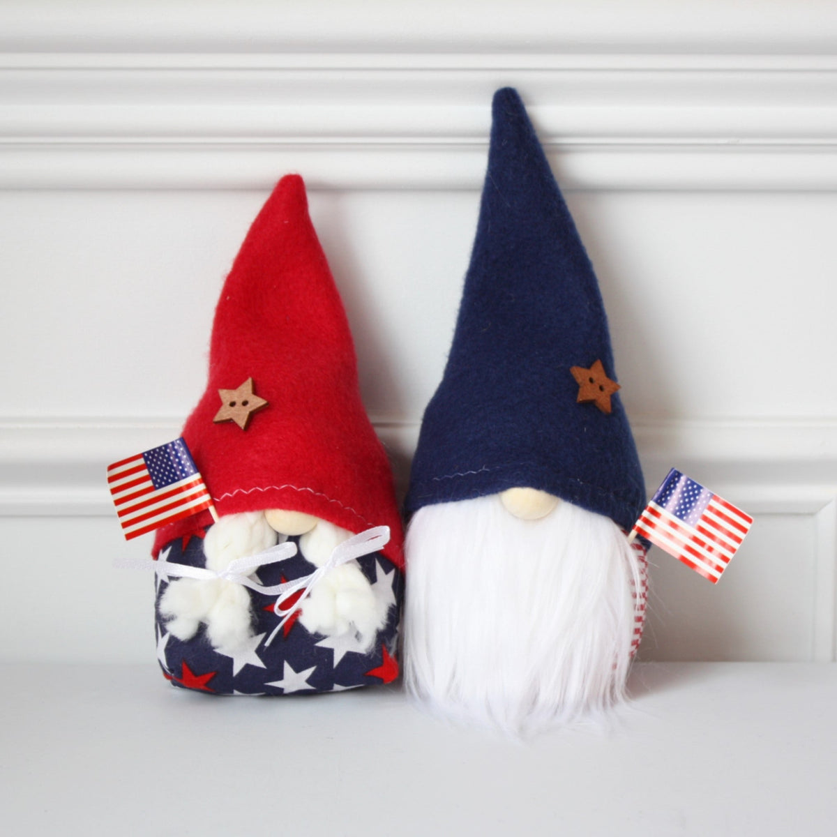 Pair of Handmade United We Stand Gnomes Couple - Made in the USA