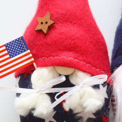 Pair of Handmade United We Stand Gnomes Couple - Made in the USA