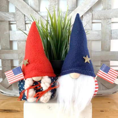 Pair of Handmade United We Stand Gnomes Couple - Made in the USA