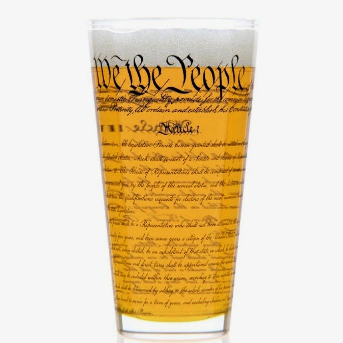 US Constitution Pint Glass - Made in the USA