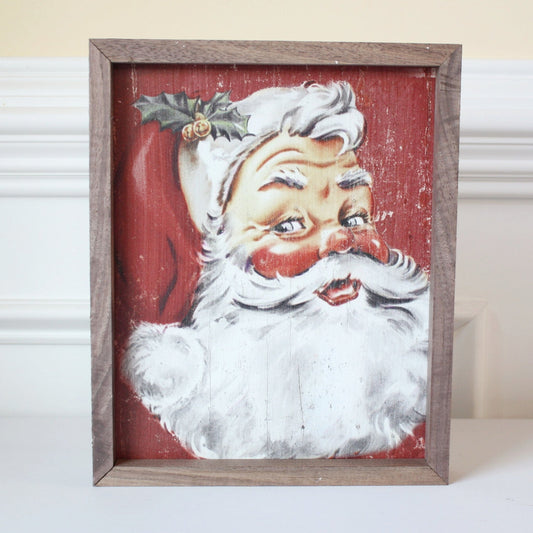 Watchful Eye Santa Hand Painted Art - Made in the USA