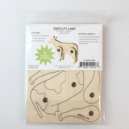 Wooden 3d Puzzle Cow - Made in the USA
