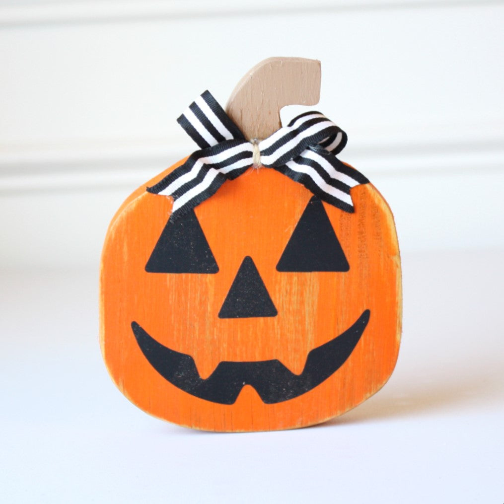 Jack-O'-Lantern Halloween Décor Shelf Sitter - Made in the USA