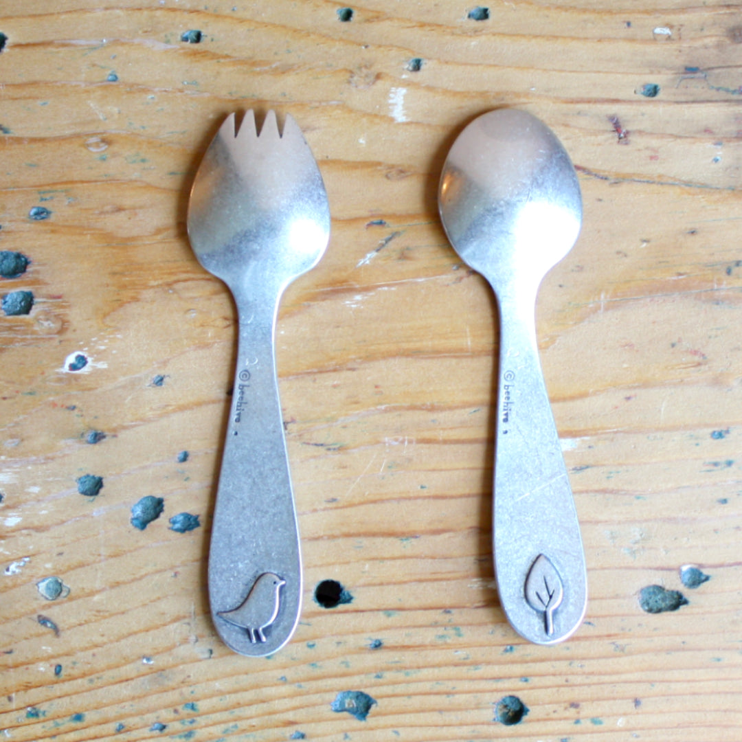 Pewter "ABC/123" Spoon and Fork Set - Made in the USA