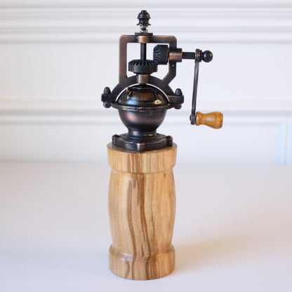 Antique Style Hardwood Pepper Grinder - Made in the USA
