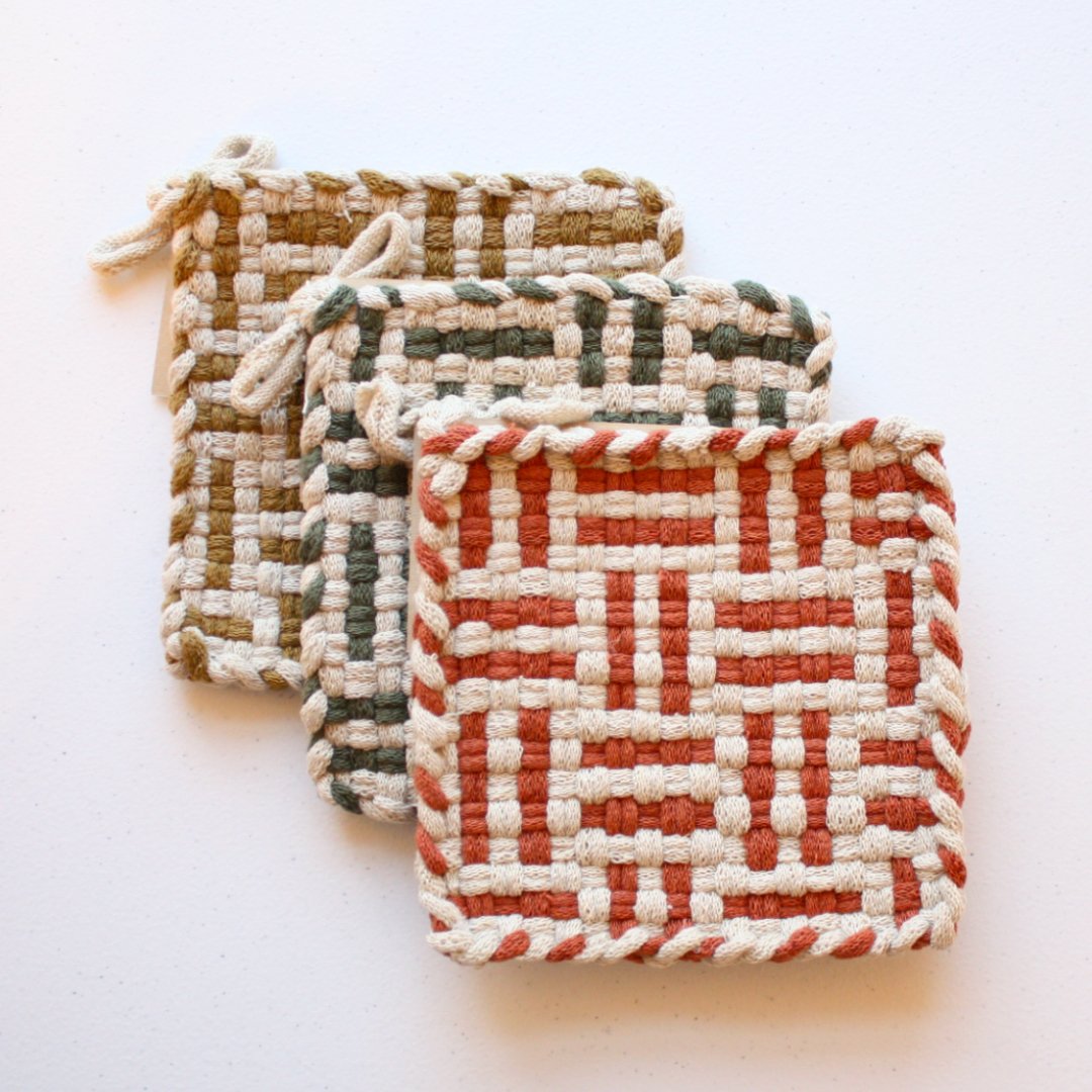 Cotton Handwoven Potholders - Made in the USA