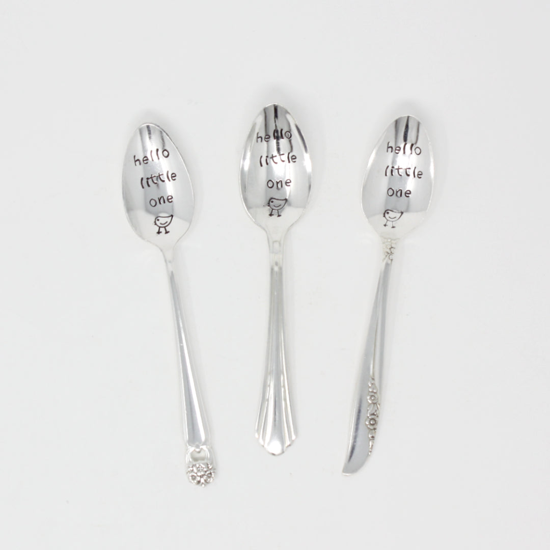 Vintage Baby Spoons  - "Hello Little One" - Made in the USA