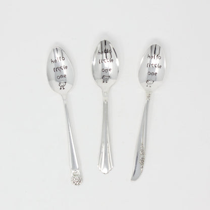 Vintage Baby Spoons  - "Hello Little One" - Made in the USA