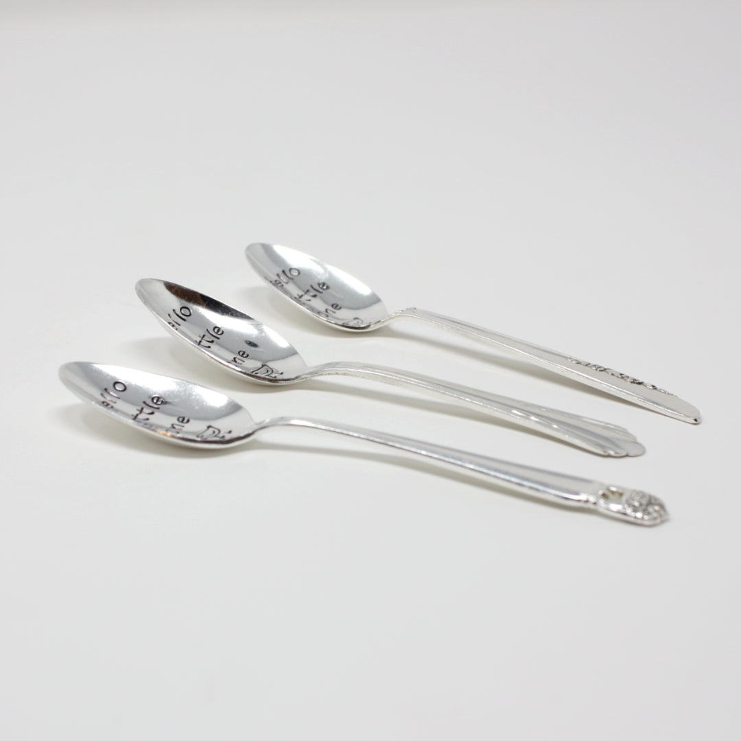 Vintage Baby Spoons  - "Hello Little One" - Made in the USA