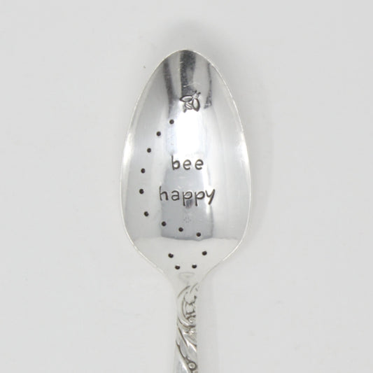 Vintage Stamped Spoons - Bee Happy - Made in the USA