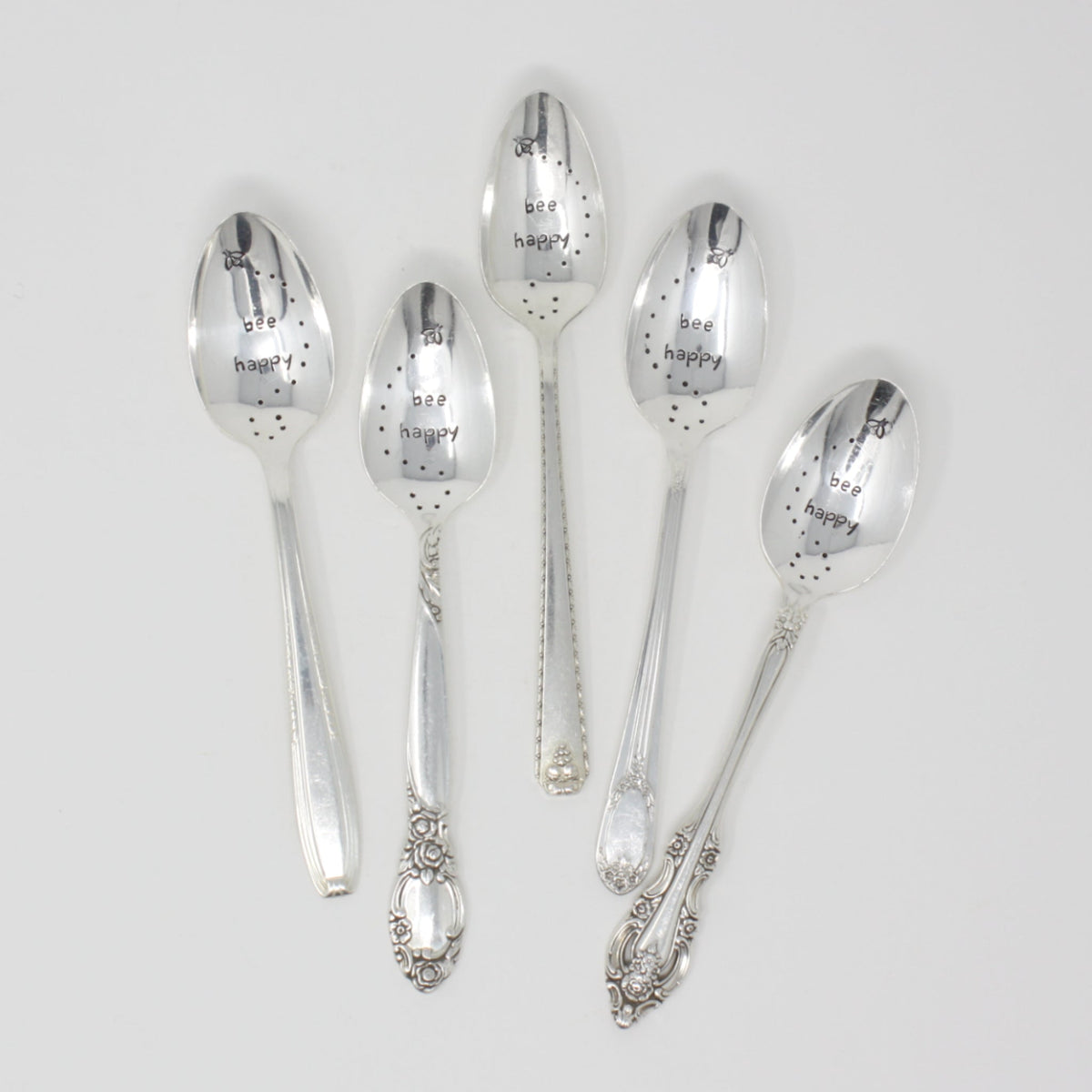 Vintage Stamped Spoons - Bee Happy - Made in the USA
