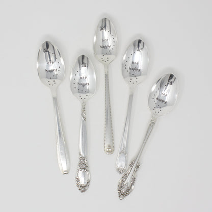 Vintage Stamped Spoons - Bee Happy - Made in the USA