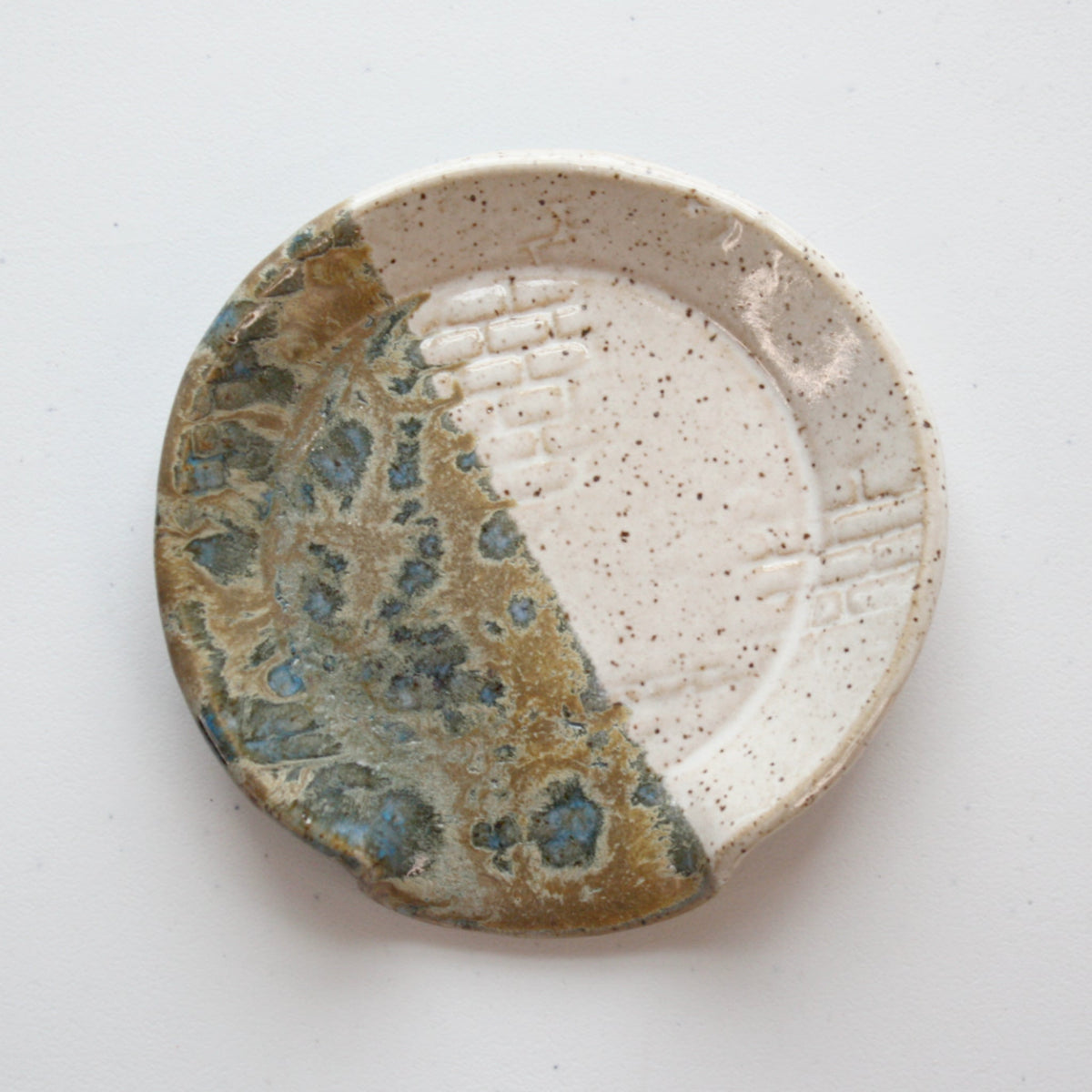 Brick Wall and Metallic Ceramic Spoon Rest - Made in the USA