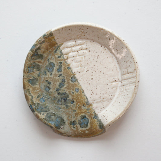 Brick Wall and Metallic Ceramic Spoon Rest - Made in the USA