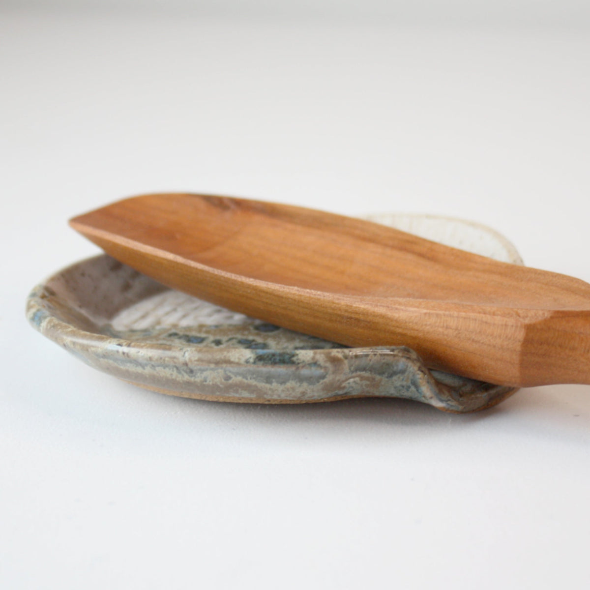 Brick Wall and Metallic Ceramic Spoon Rest - Made in the USA