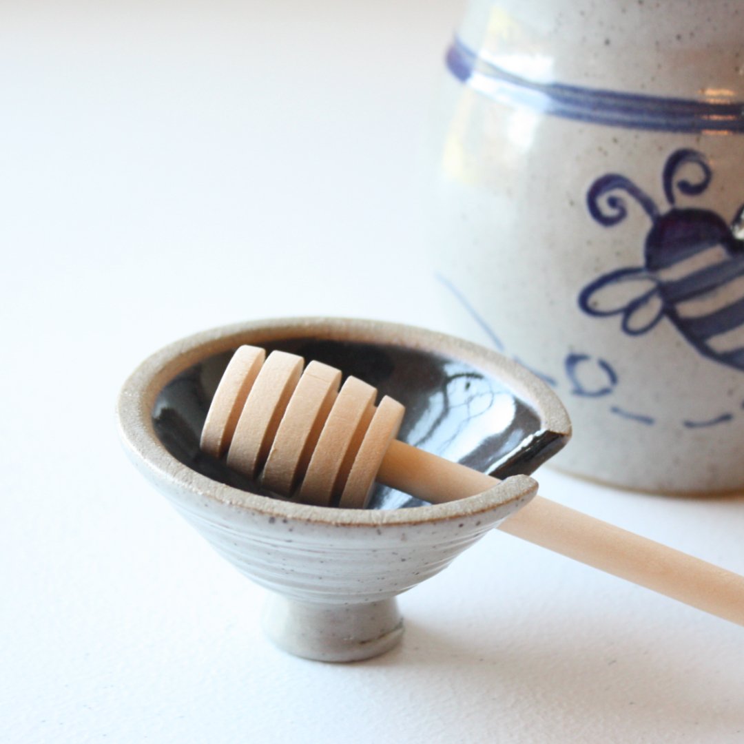 Bumble Bee Hand Painted Pottery Honey Pot - Made in the USA